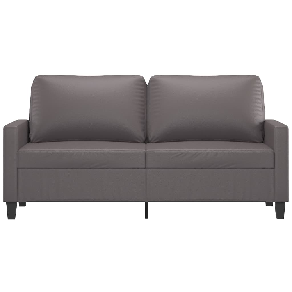 Divano a 2 Posti Grigio 140 cm in Similpelle