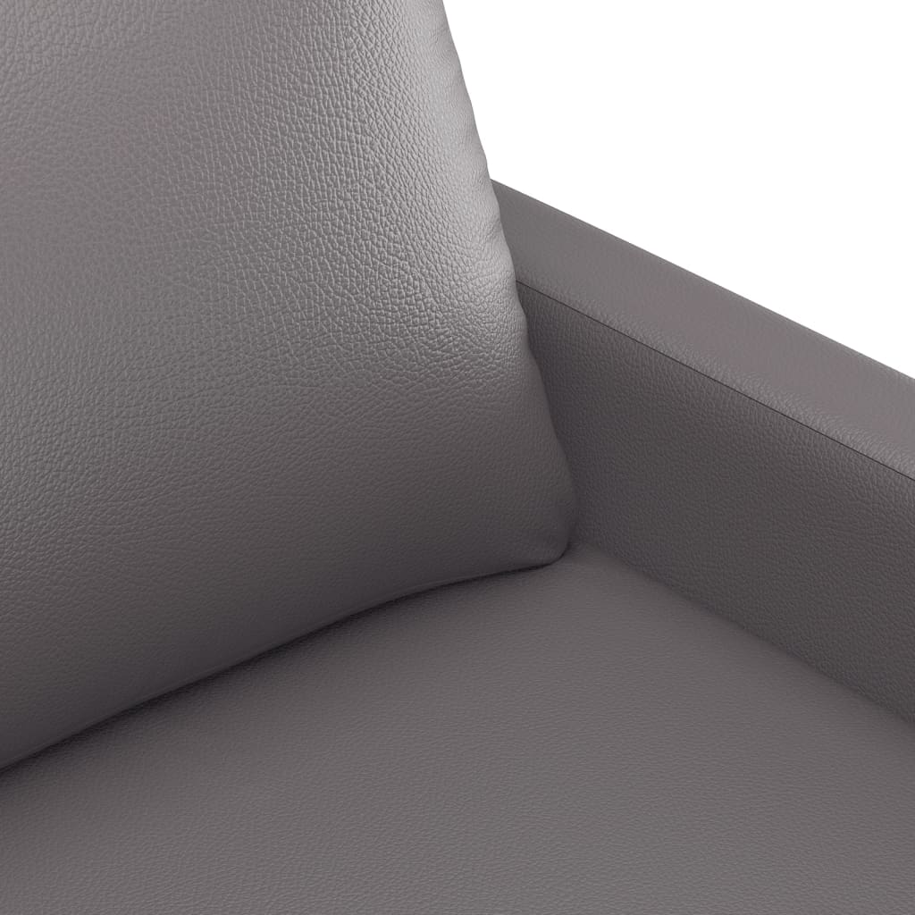 Divano a 2 Posti Grigio 140 cm in Similpelle