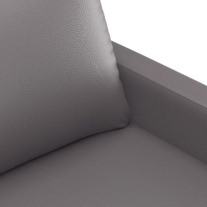 Divano a 2 Posti Grigio 140 cm in Similpelle