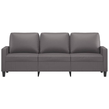 Graues 3-Sitzer-Sofa 180 cm aus Kunstleder