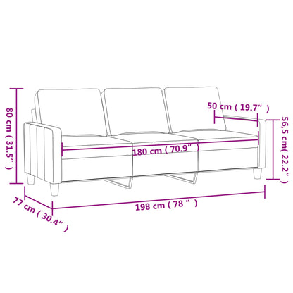 Graues 3-Sitzer-Sofa 180 cm aus Kunstleder