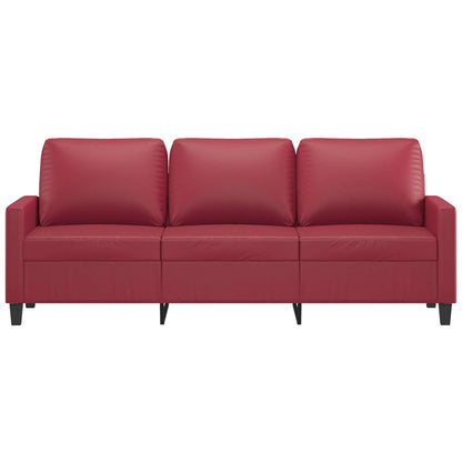 Divano a 3 Posti Rosso Vino 180 cm
