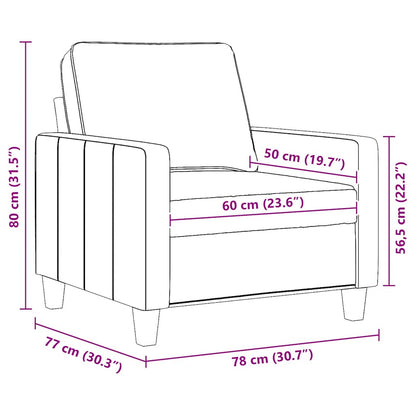 Poltrona Grigio Chiaro 60 cm in Tessuto | homemem39
