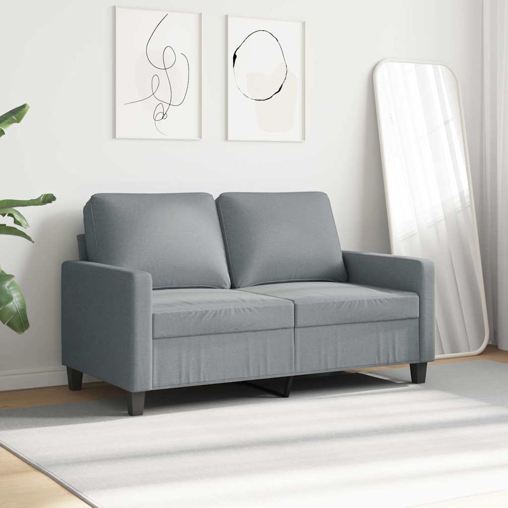 Divano a 2 Posti Grigio Chiaro 120 cm in Tessuto | homemem39