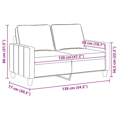 Divano a 2 Posti Nero 120 cm in Tessuto | homemem39
