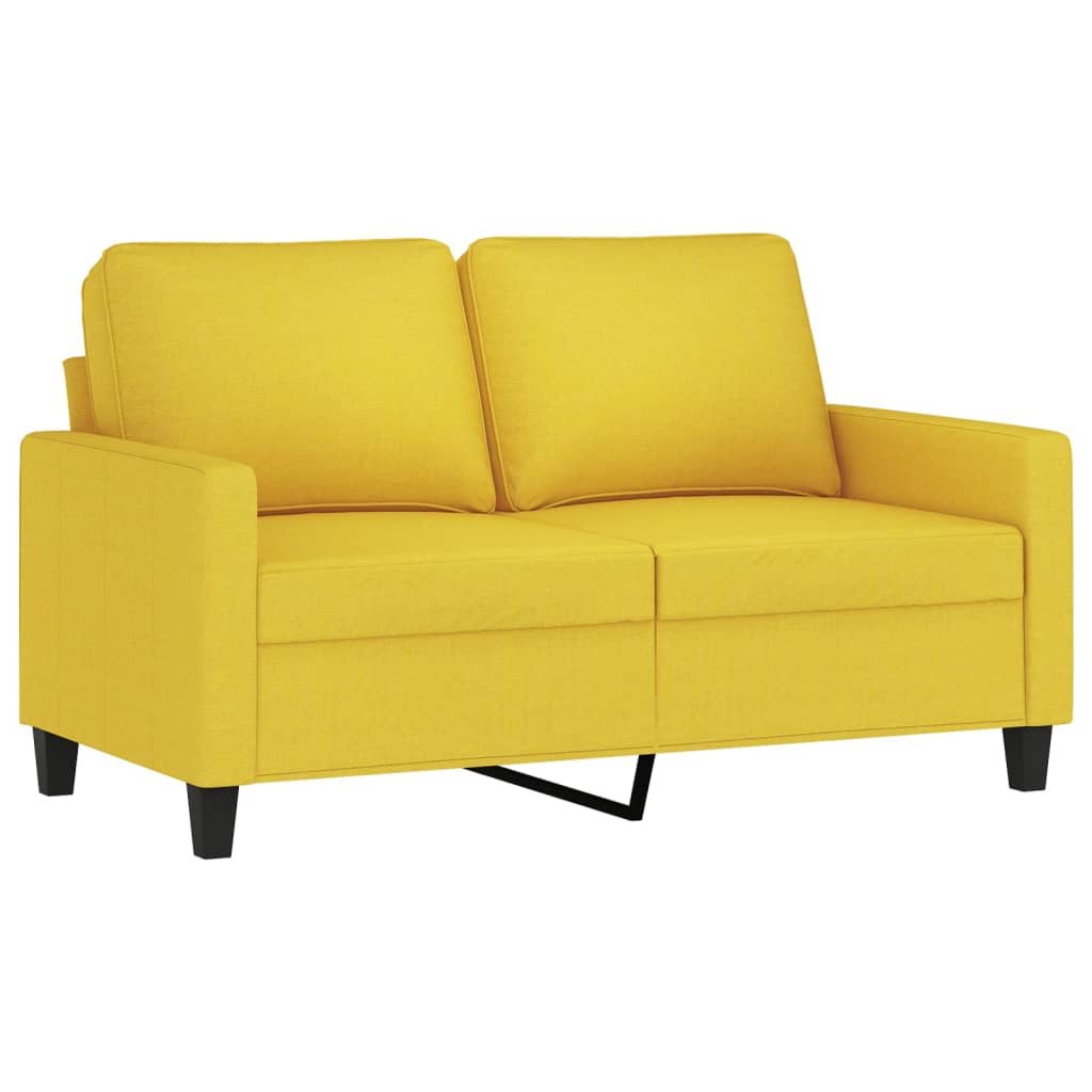 Hellgelbes 2-Sitzer-Sofa 120 cm aus Stoff