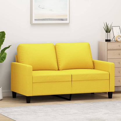 Hellgelbes 2-Sitzer-Sofa 120 cm aus Stoff