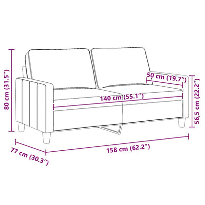 Divano a 2 Posti Nero 120 cm in Tessuto | homemem39