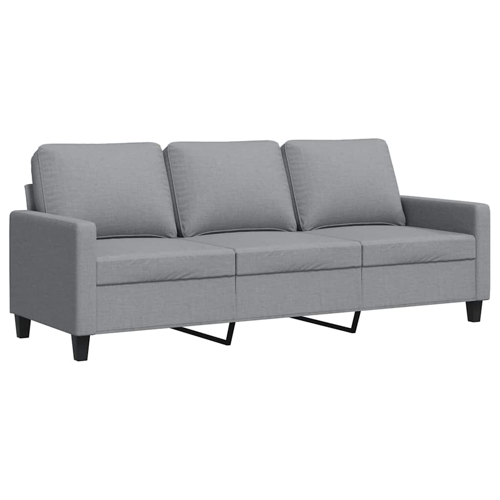 Divano a 3 Posti Grigio Chiaro 180 cm in Tessuto