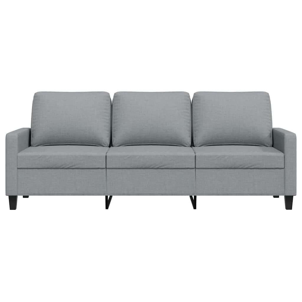Divano a 3 Posti Grigio Chiaro 180 cm in Tessuto