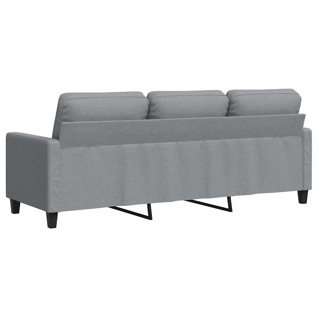 3 Seater Sofa Light Gray 180 cm in Fabric