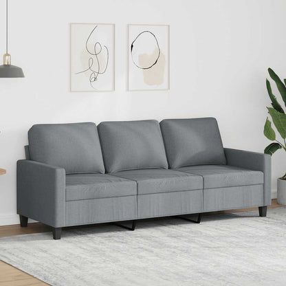 Divano a 3 Posti Grigio Chiaro 180 cm in Tessuto