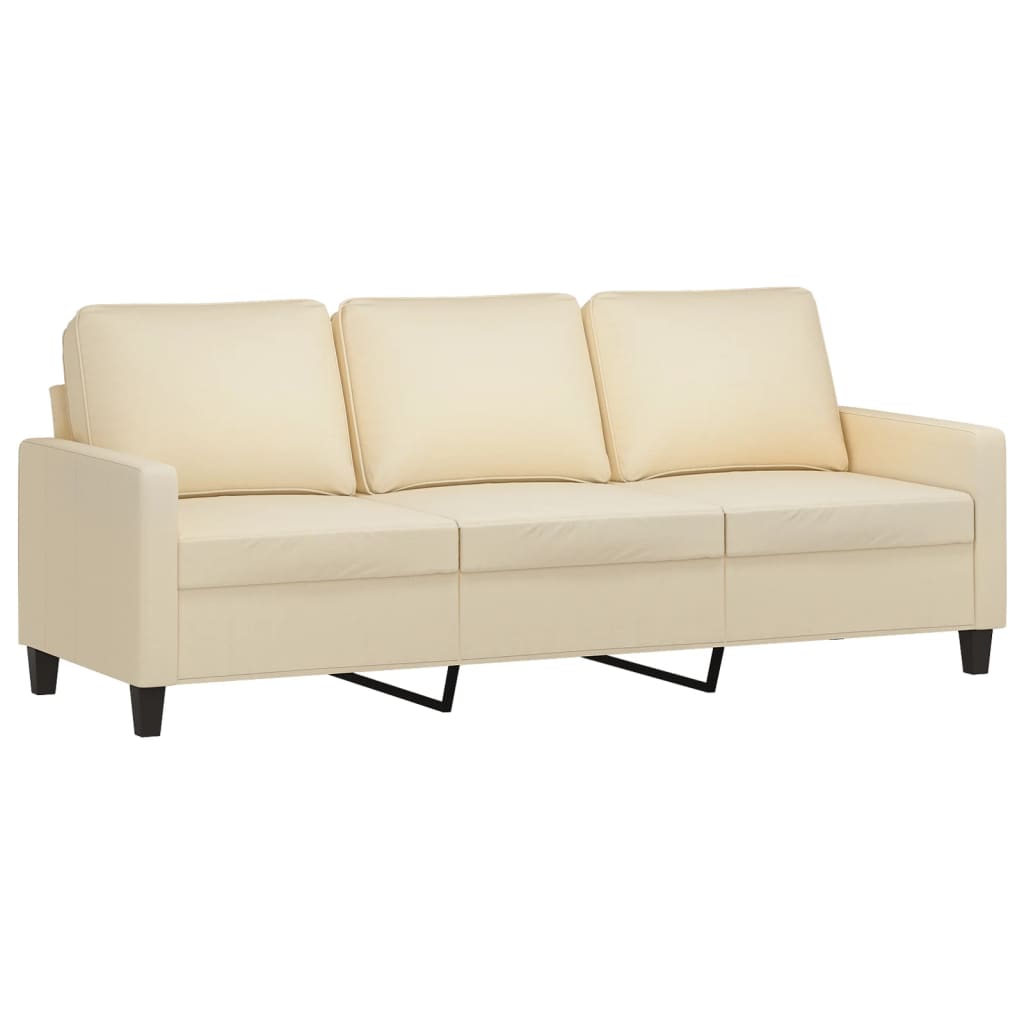 Cremefarbenes 3-Sitzer-Sofa 180 cm aus Stoff