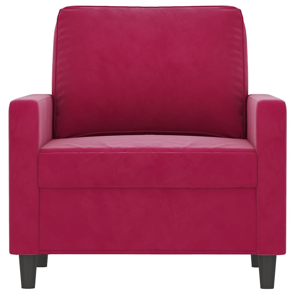 Poltrona Rosso Vino 60 cm Velluto