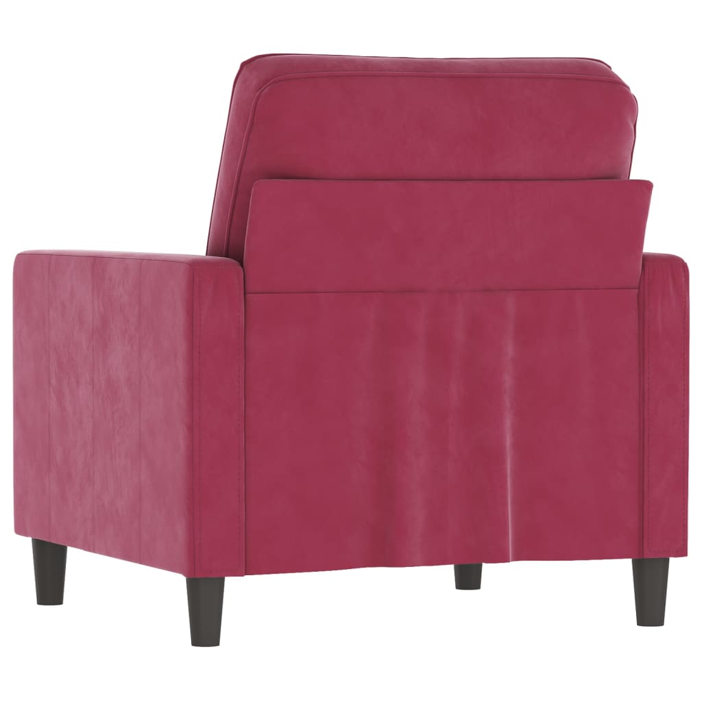 Poltrona Rosso Vino 60 cm Velluto - homemem39