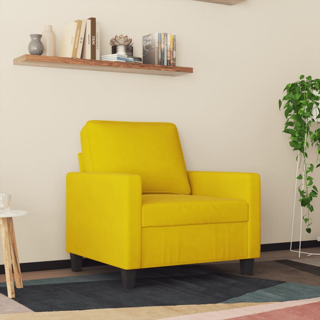 Poltrona Giallo 60 cm Velluto