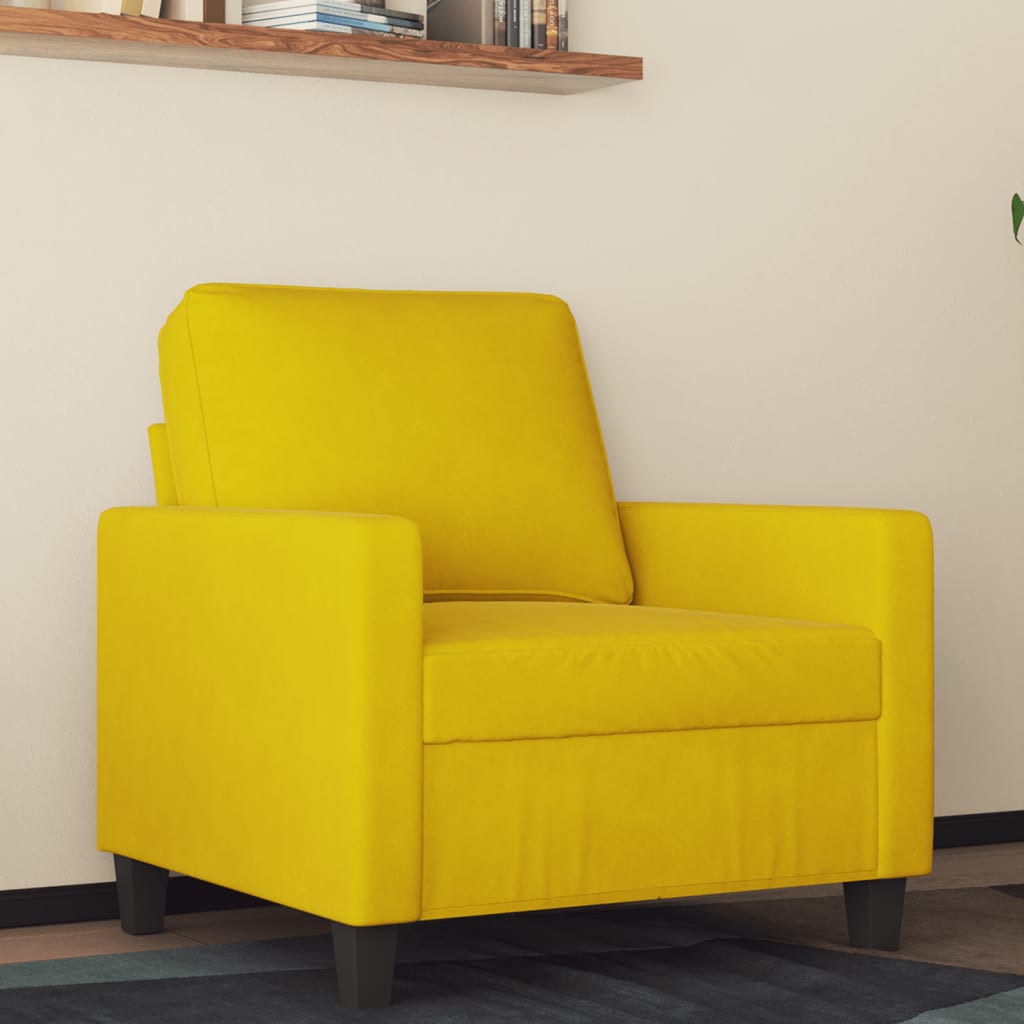 Poltrona Giallo 60 cm Velluto