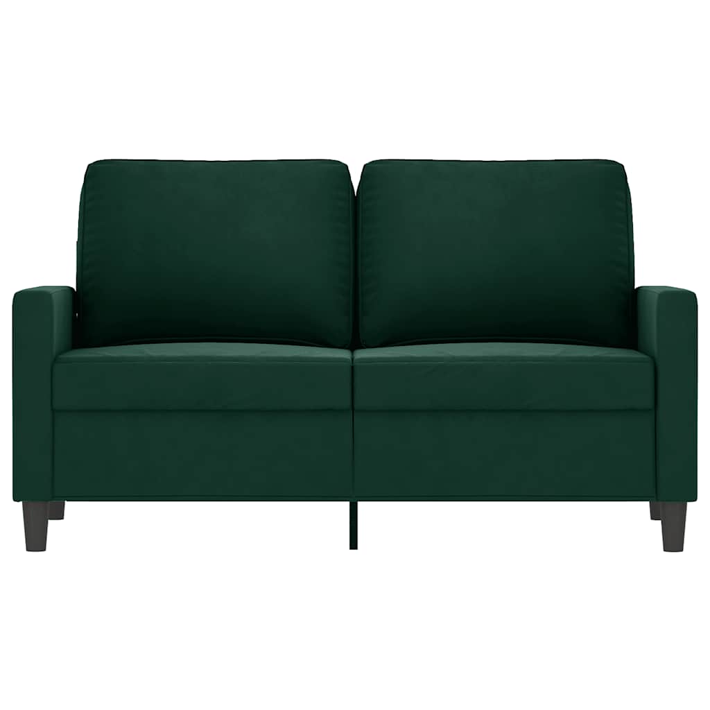 Divano a 2 Posti Verde Scuro 120 cm in Velluto