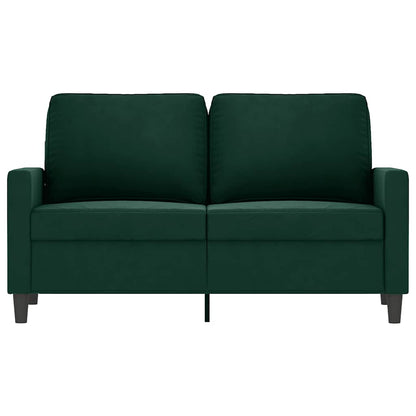 Divano a 2 Posti Verde Scuro 120 cm in Velluto