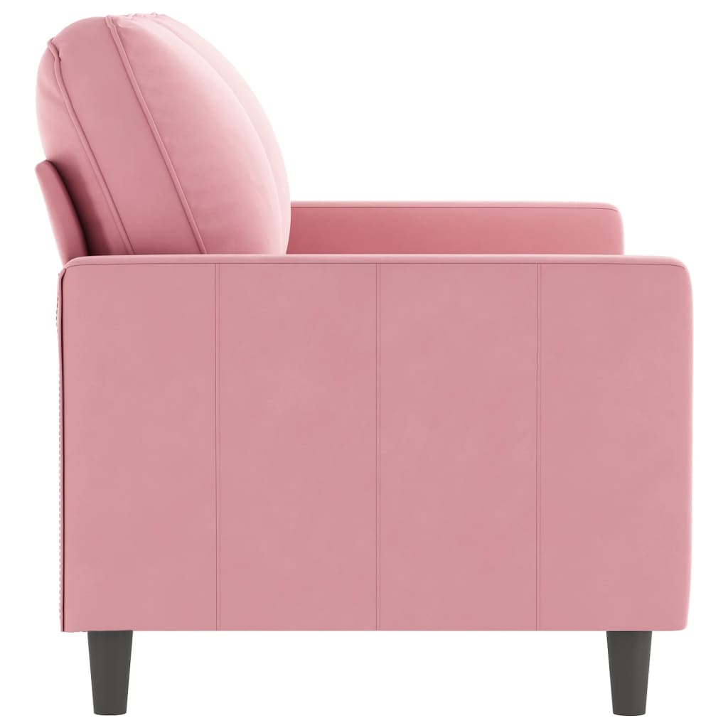 Divano a 2 Posti Rosa 120 cm in Velluto