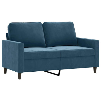 Divano a 2 Posti Blu 120 cm in Velluto