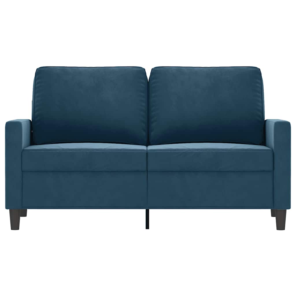 Divano a 2 Posti Blu 120 cm in Velluto