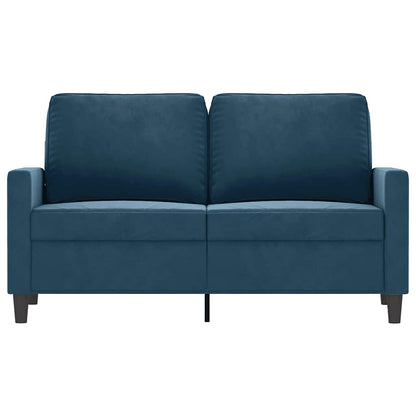 Divano a 2 Posti Blu 120 cm in Velluto