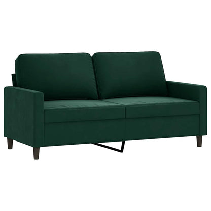 Divano a 2 Posti Verde Scuro 140 cm in Velluto