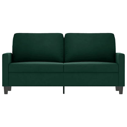 Divano a 2 Posti Verde Scuro 140 cm in Velluto