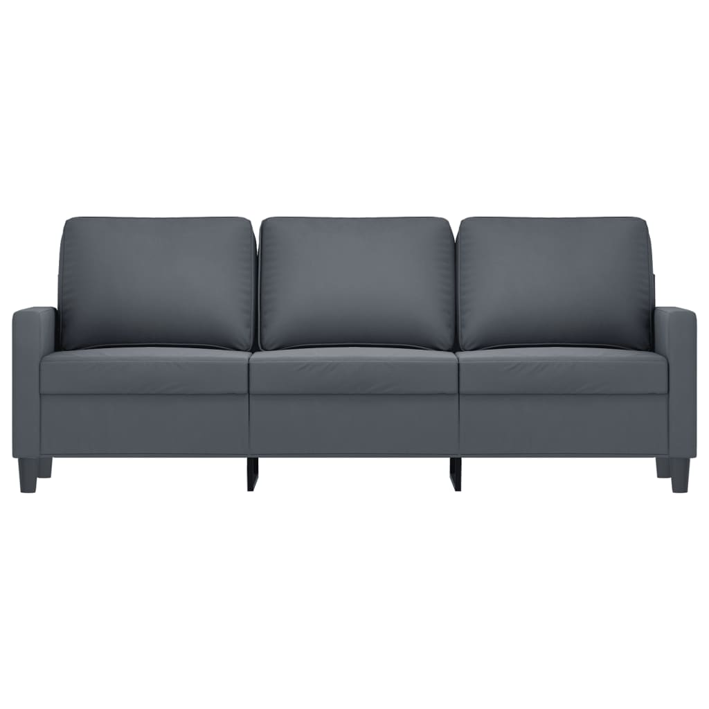 Divano a 3 Posti Grigio Scuro 180 cm in Velluto