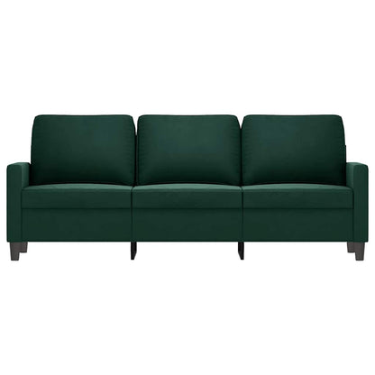 Divano a 3 Posti Verde Scuro 180 cm in Velluto