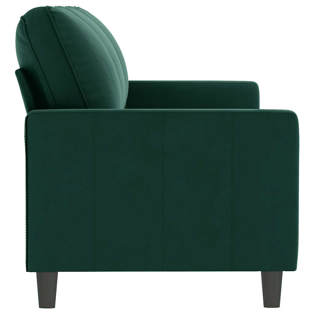 Divano a 3 Posti Verde Scuro 180 cm in Velluto