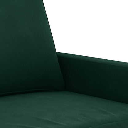 Divano a 3 Posti Verde Scuro 180 cm in Velluto