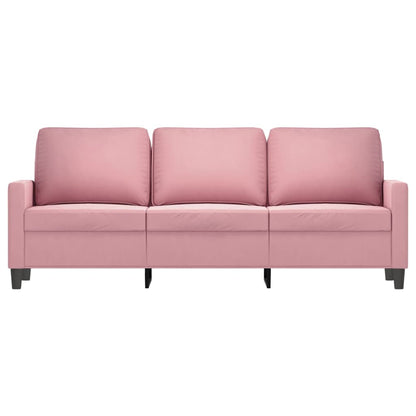 Rosafarbenes 3-Sitzer-Sofa 180 cm aus Samt