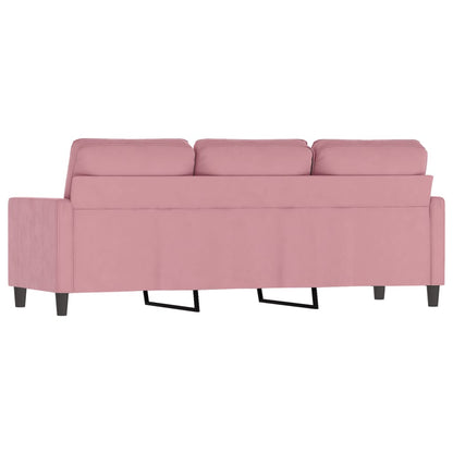 Rosafarbenes 3-Sitzer-Sofa 180 cm aus Samt