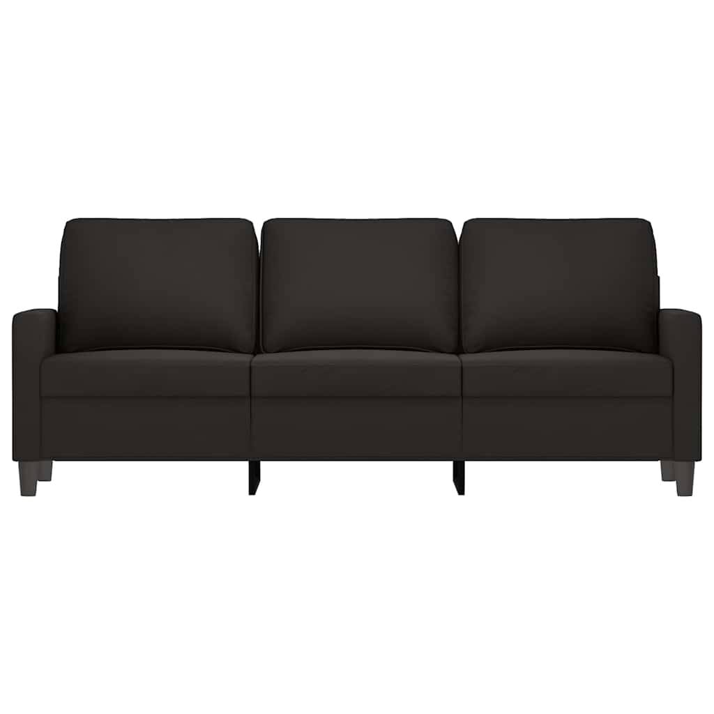 Divano a 3 Posti Nero 180 cm in Velluto