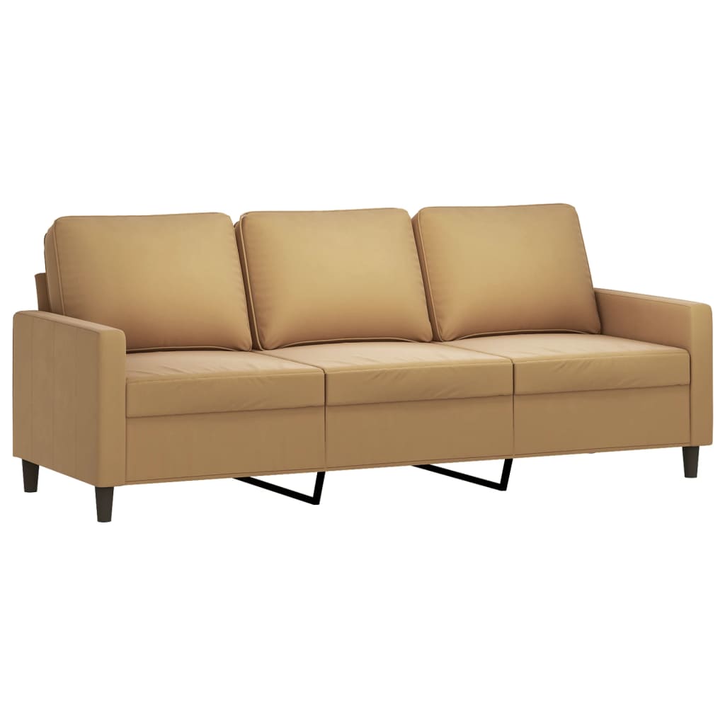 Braunes 3-Sitzer-Sofa 180 cm aus Samt