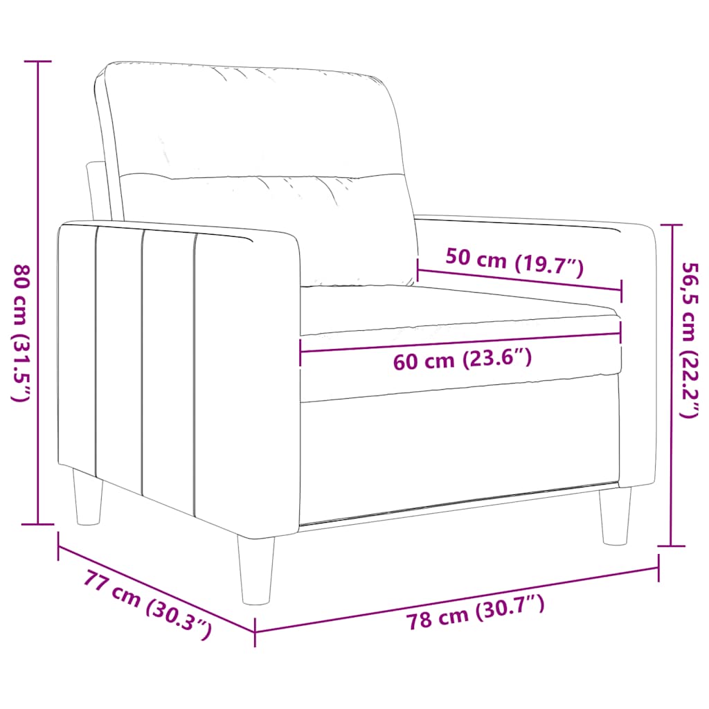 Poltrona Tortora 60 cm in Tessuto | homemem39