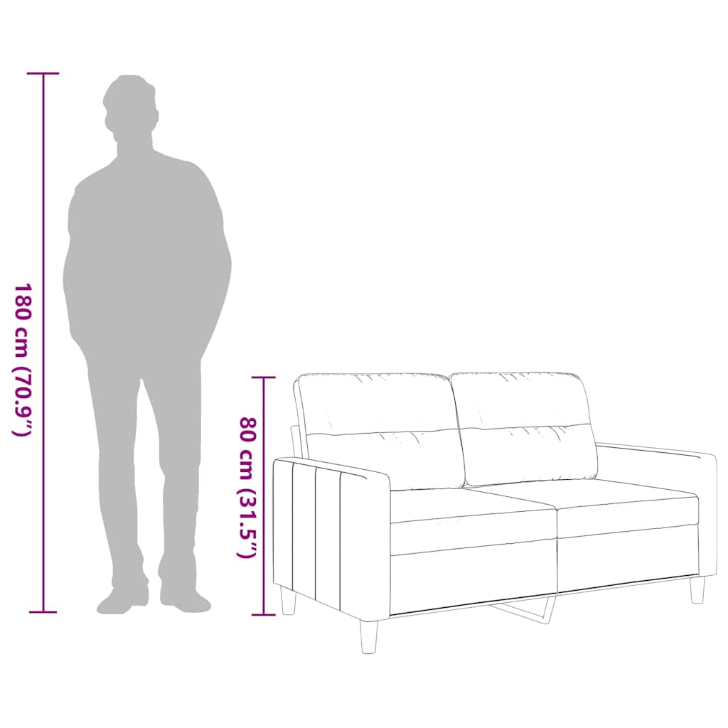 Divano a 2 Posti Grigio Chiaro 120 cm in Tessuto | homemem39