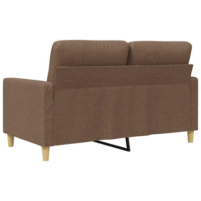 Divano a 2 Posti Marrone 120 cm in Tessuto | homemem39