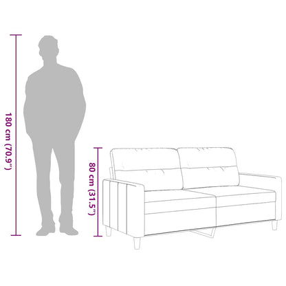 Divano a 2 Posti Crema 140 cm in Tessuto