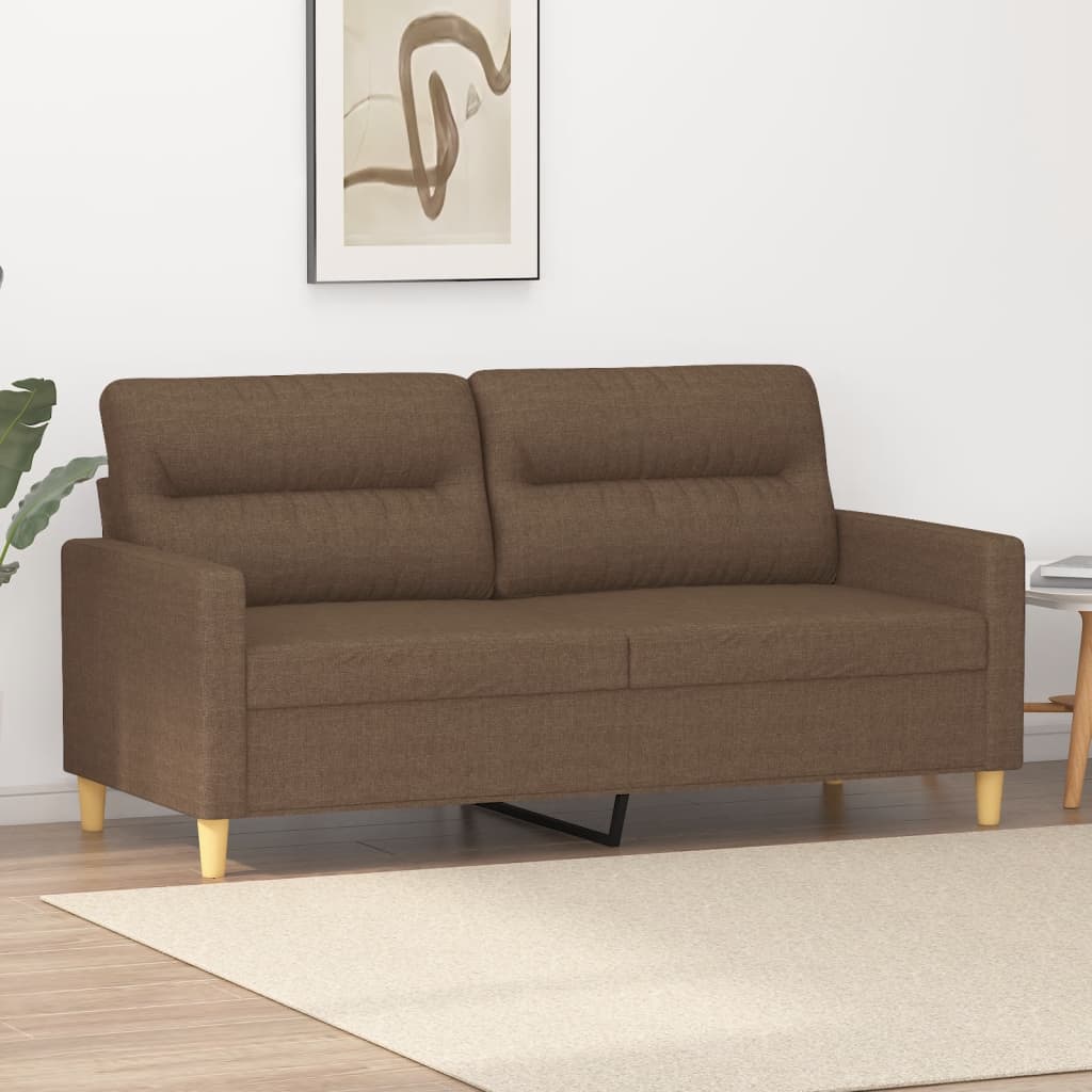 Brown 2 Seater Sofa 140 cm in Fabric