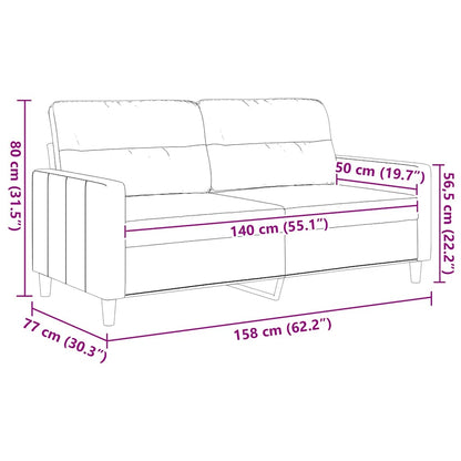 Divano a 2 Posti Nero 120 cm in Tessuto | homemem39