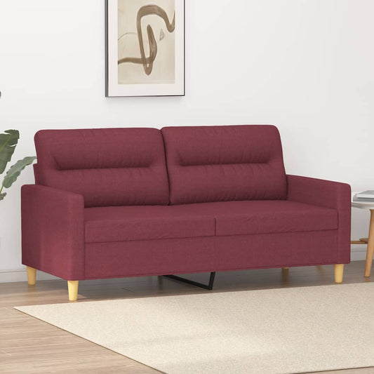 2 Seater Sofa Wine Red 140 cm in Fabric