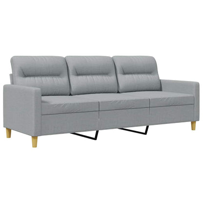 Divano a 3 Posti Grigio Chiaro 180 cm in Tessuto | homemem39