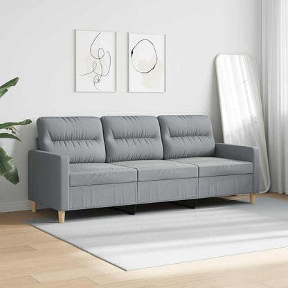 Divano a 3 Posti Grigio Chiaro 180 cm in Tessuto | homemem39