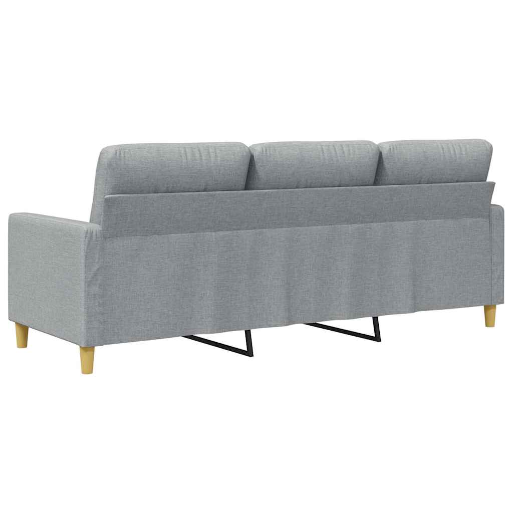 Divano a 3 Posti Grigio Chiaro 180 cm in Tessuto | homemem39