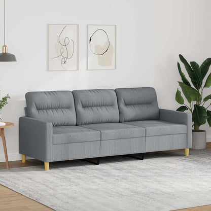 Divano a 3 Posti Grigio Chiaro 180 cm in Tessuto | homemem39