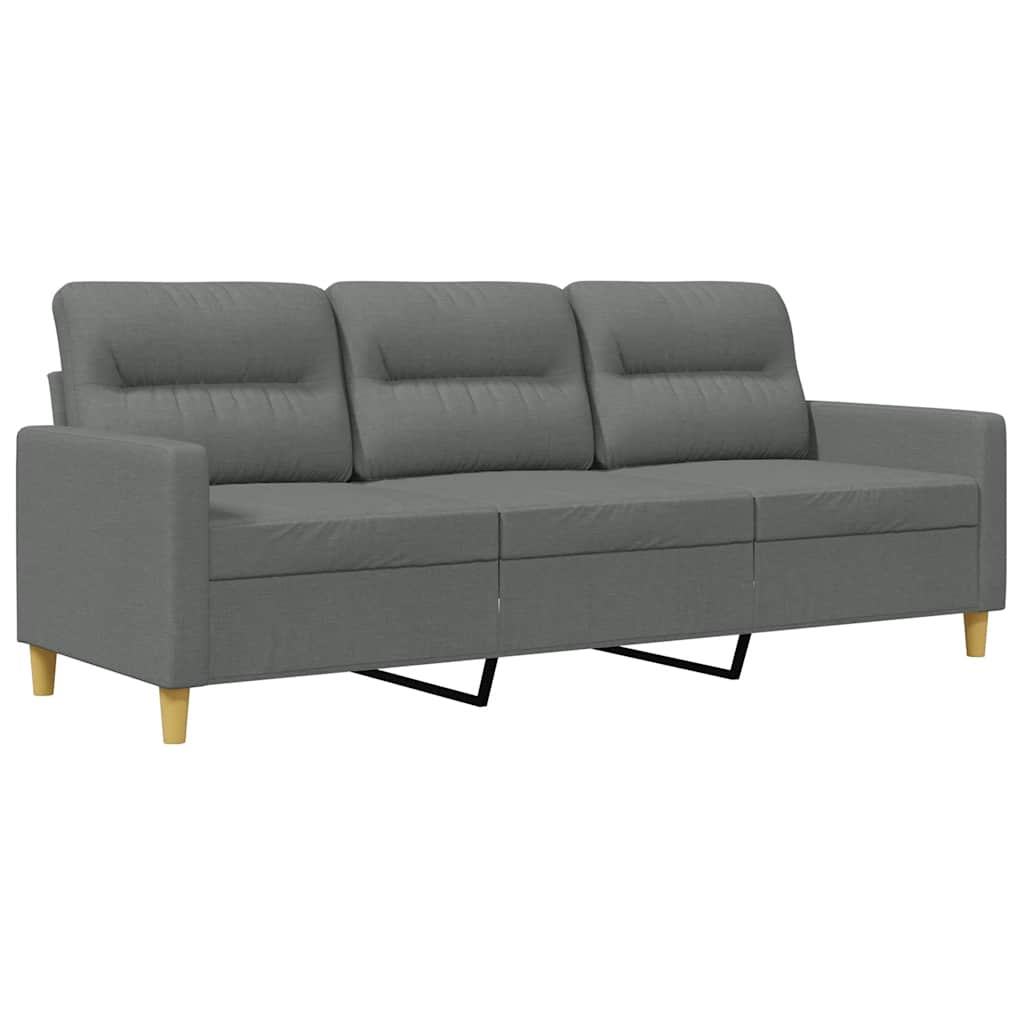 Divano a 3 Posti Grigio Chiaro 180 cm in Tessuto | homemem39