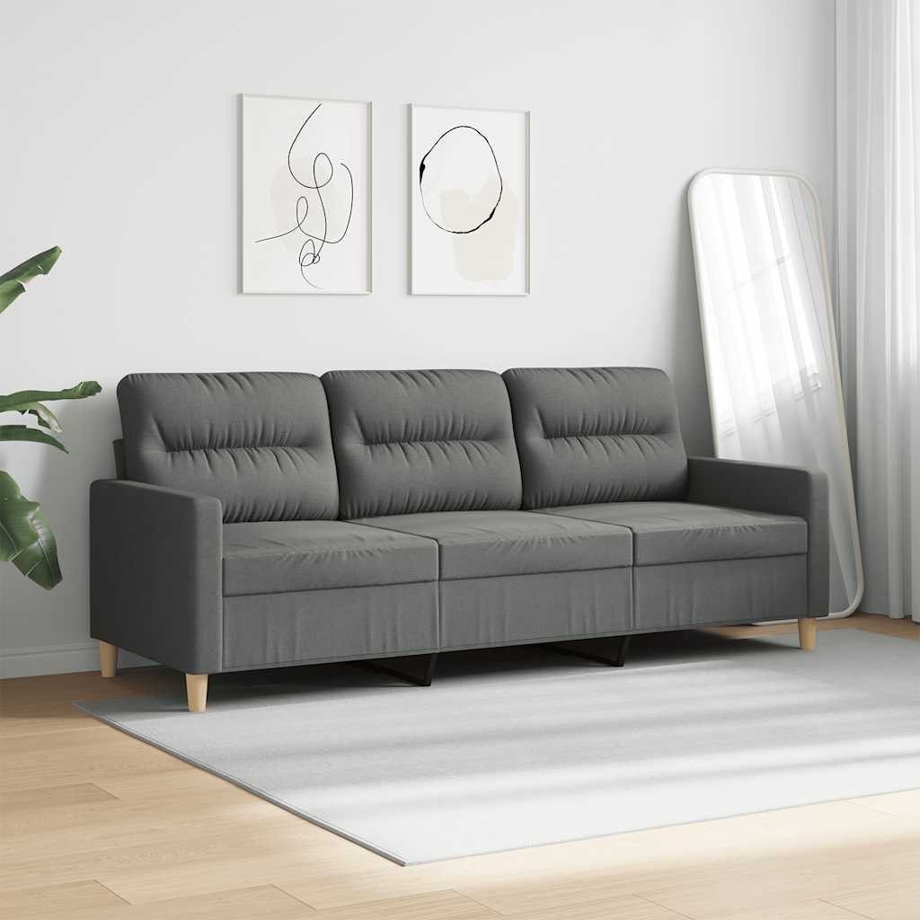 Divano a 3 Posti Grigio Chiaro 180 cm in Tessuto | homemem39